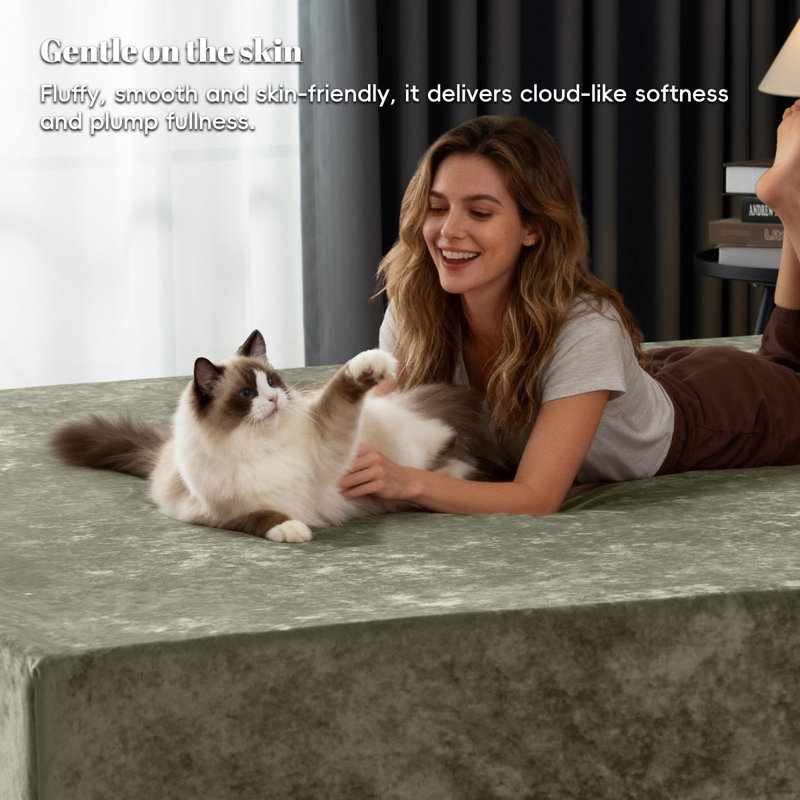 PHF Truly Velvet Fitted Sheet, Luxury Super Soft Cozy Fuzzy Fleece Bottom Sheet, Deep Pocket Up to 16",Strenghth Elastic Band, Suitable for Fall Winter Spring,No Pillowcases