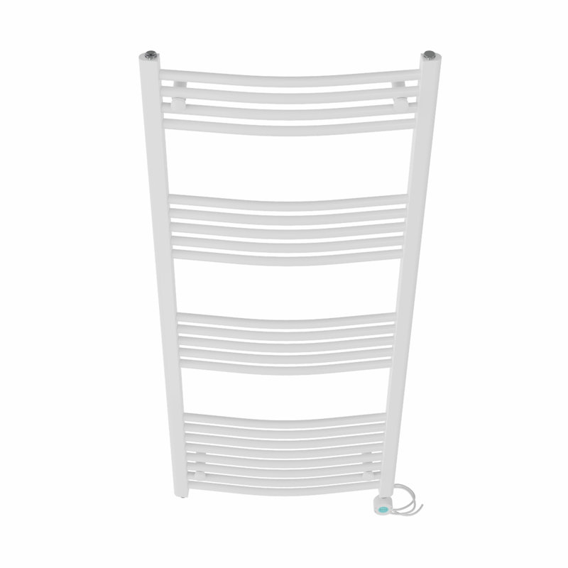 Curved Towel Rail Heated Towel Rails, 140cm H x 60cm W x 5.6cm D, White