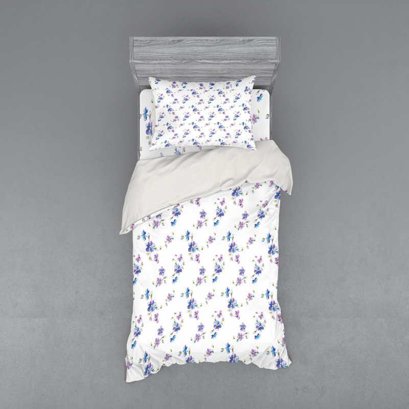 Ensemble de housse de couette en microfibre mauve, Housse de couette simple + 6 pièces supplémentai
