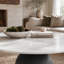 Table basse ronde Meranda avec piédestal en bois massif noyer-192860314-197303811-194355957