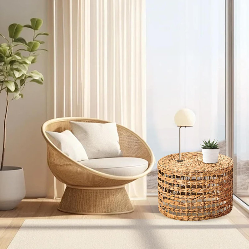 Ensemble de tables de bout l 21,6 po tissées à la main, H 14,1 po x l 21,6 po x P 21,6 po
