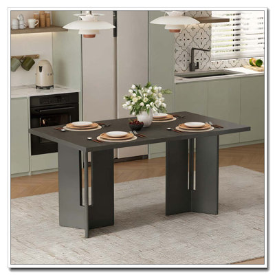 Farmhouse Wood Dining Table, 60-Inch Rectangular