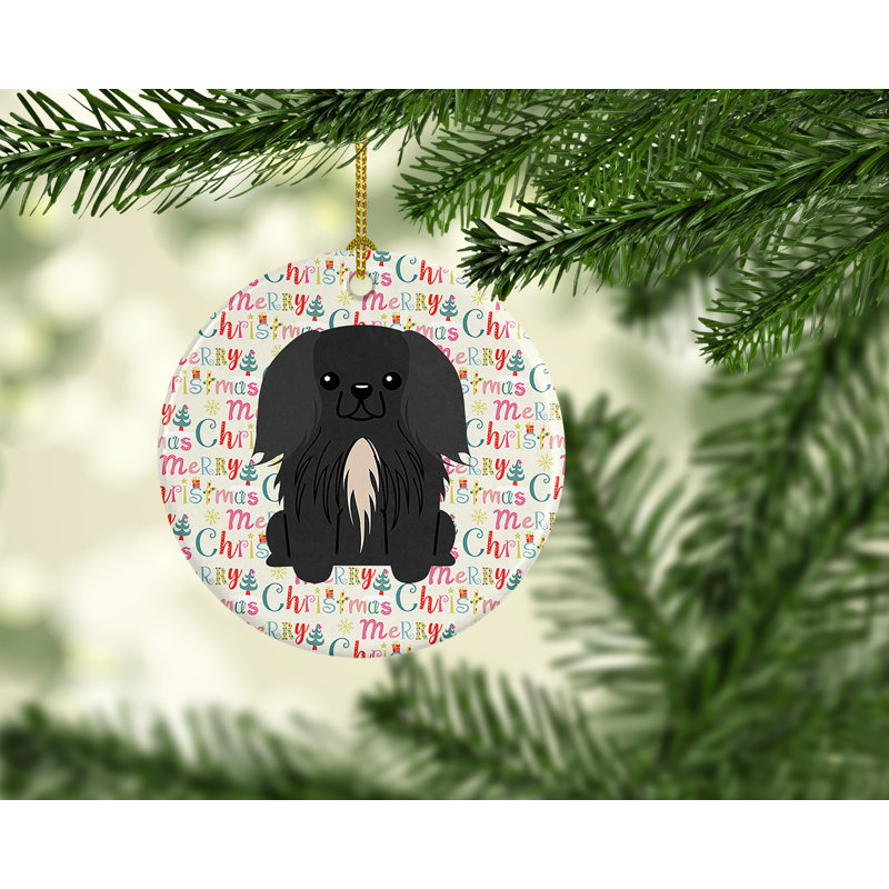 Ornement suspendu Merry Christmas Pekingese