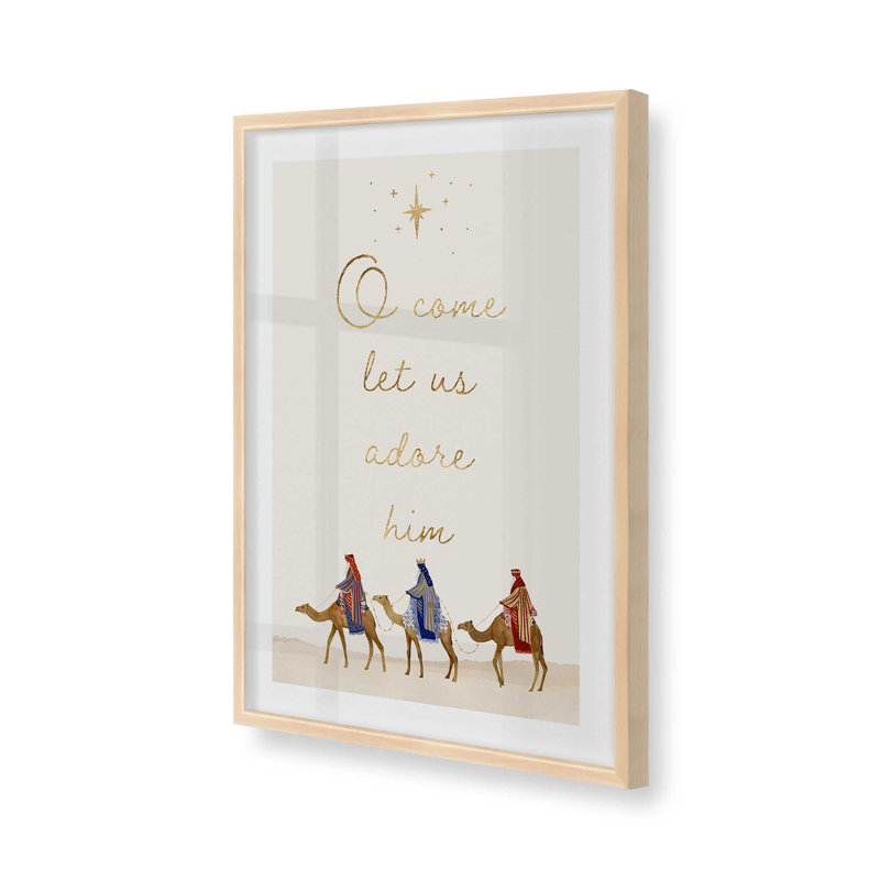 Imprimé Wise Men Journey, H 25 po x l 19 po x P 1,25 po, Érable brut encadré