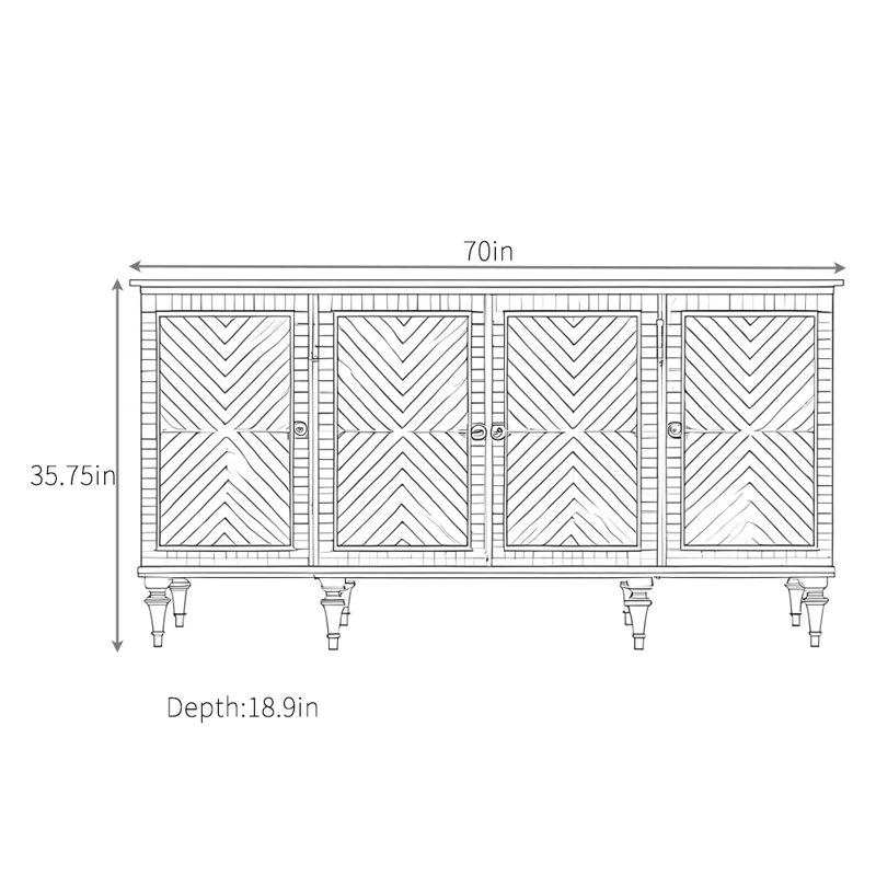 Large-Capacity Kitchen Sideboard