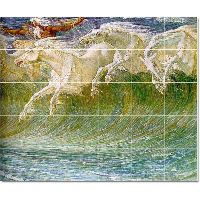 Carreau de peinture murale 25,5 po x 21,25 po 4,25 po x 4,25 po, Walter Crane Mythology W22265
