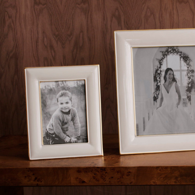 Encanto Charlotte Metal Picture Frame, 5" W x 7" H, Cream