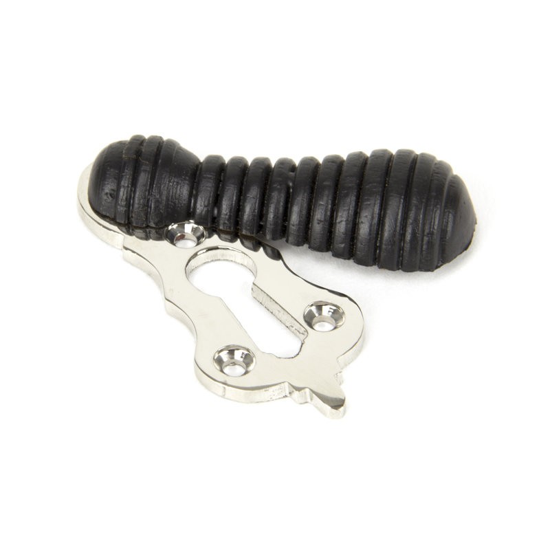 Beehive Escutcheon Door Accessory, Ebony/Polished Nickel