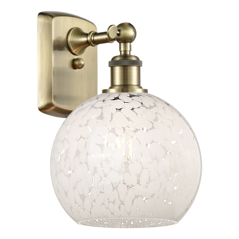Berganzo Steel Armed Sconce, 11" H x 8" W x 8.13" D, Antique Brass