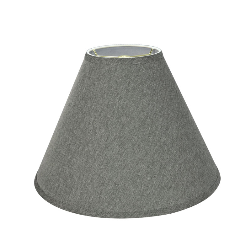 Abat-jour empire en tissu jacquard texturé (araignée), H 12 po x l 16 po x P 6 po, Gris