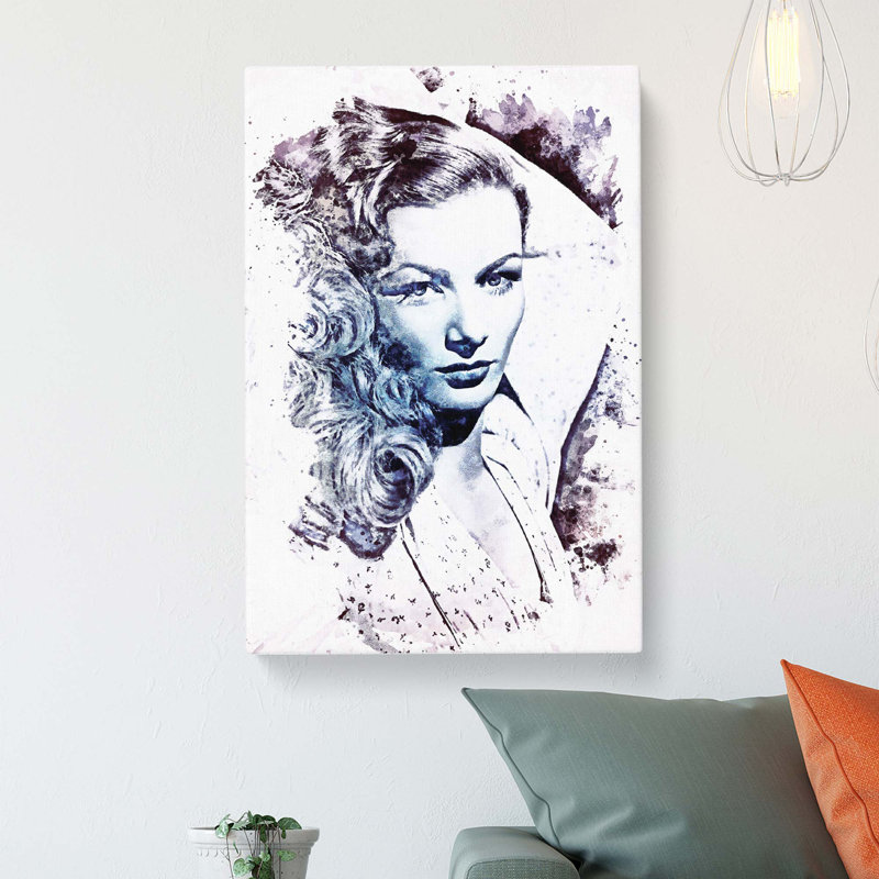 Veronica Lake In Abstract - Wrapped Canvas Painting, 60cm H x 40cm W x 3cm D