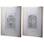 De 2 œuvres d'art murales avec crayon, 24 po x 32 po, motifs de portes ornées, article en plastique argenté décorations 24 po x 32 po, embellissement