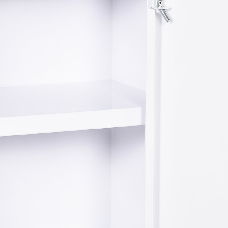 Armoire murale verrouillable en acier 16 po x 21 po, blanche, à 3 niveaux pour la salle de bain et la cuisine, armoire de rangement sécuritaire 16 po x 21 po, maximise l'efficacité