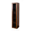 Vitrine à 5 tablettes avec portes en verre et lumières à DEL, convient à la vaisselle, trophées dans la salle à manger, profondeur 15,71 po, hauteur 71,3 po, armoire de rangement en noyer, tablettes, portes, poupées, grand, couleur