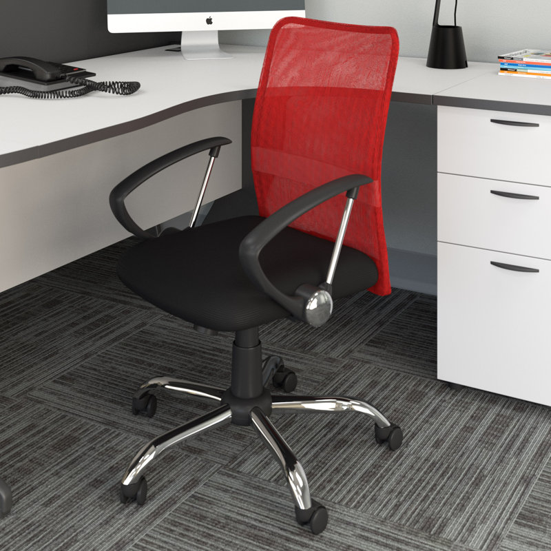 Chaise de travail pivotante en filet Hubbert, Rouge