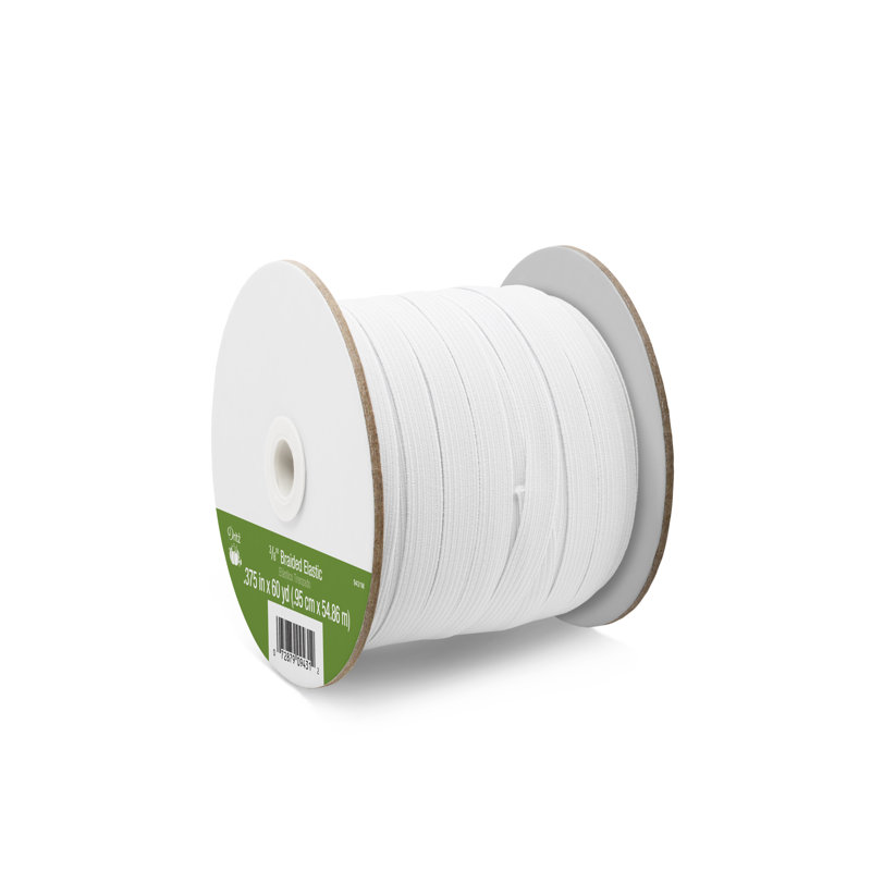 Élastique tressé 3/8 po Dritz, blanc, 60 verges