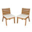 Acacia Wood Patio Dining Chairs, Armless, Set of 2