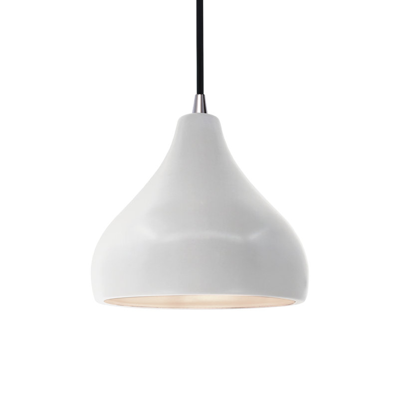 Luminaire suspendu à 1 lumière Meydan, DEL (intégrée), H 7,25 po x l 8 po x P 8 po, Bisque / noir nickel