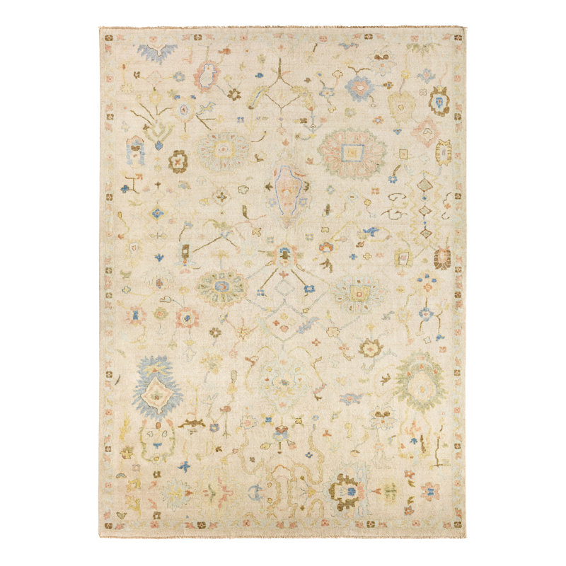 Orenda Aveline ORN09 Handknot Floral Ivory/Multicolor Area Rug