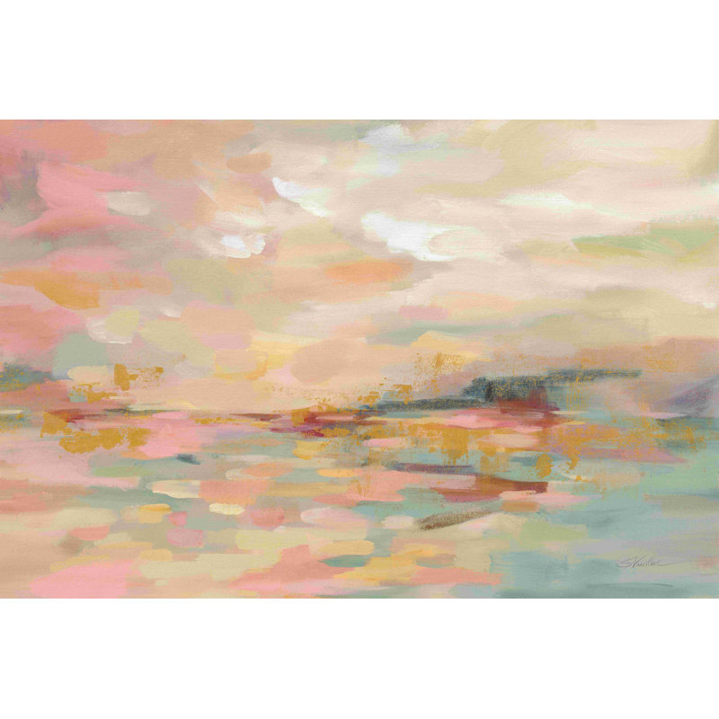 «Pink Waves», reproduction sur toile tendue, H 24 po x l 36 po