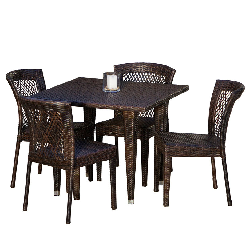 Northmoore 4 - Person Wicker Patio Dining Set with Square Table