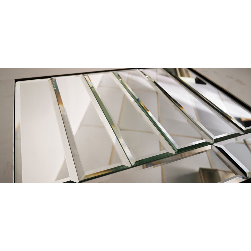 Reflections 3 in. x 12 in. Diamond Grade Glass Mirror Beveled Subway Decorative Kitchen & Bathroom Wall Tile