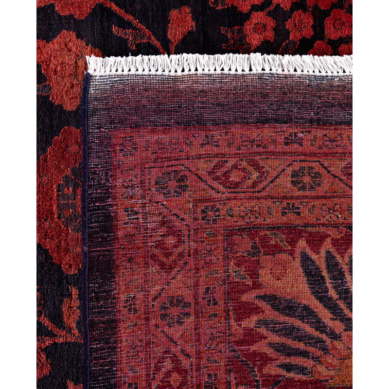 Overdyed Hand-Knotted Wool Modern-Contemporary Pink Area Rug 10' 1" x 13' 8"