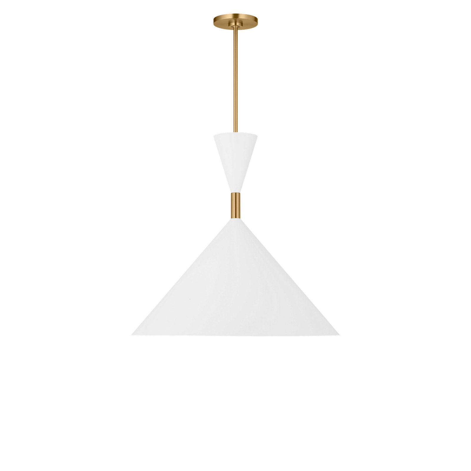 Dimmable Single Light Pendant, Burnished Brass, 23.25" H x 24" W x 24" D