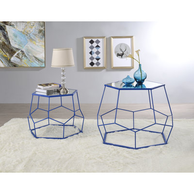 Mirrored Glass Top Nesting Tables
