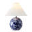 Egidius 19.5" Cottage Classic Chinoiserie Ceramic Orb LED Table Lamp with Pleated Shade-1444640947