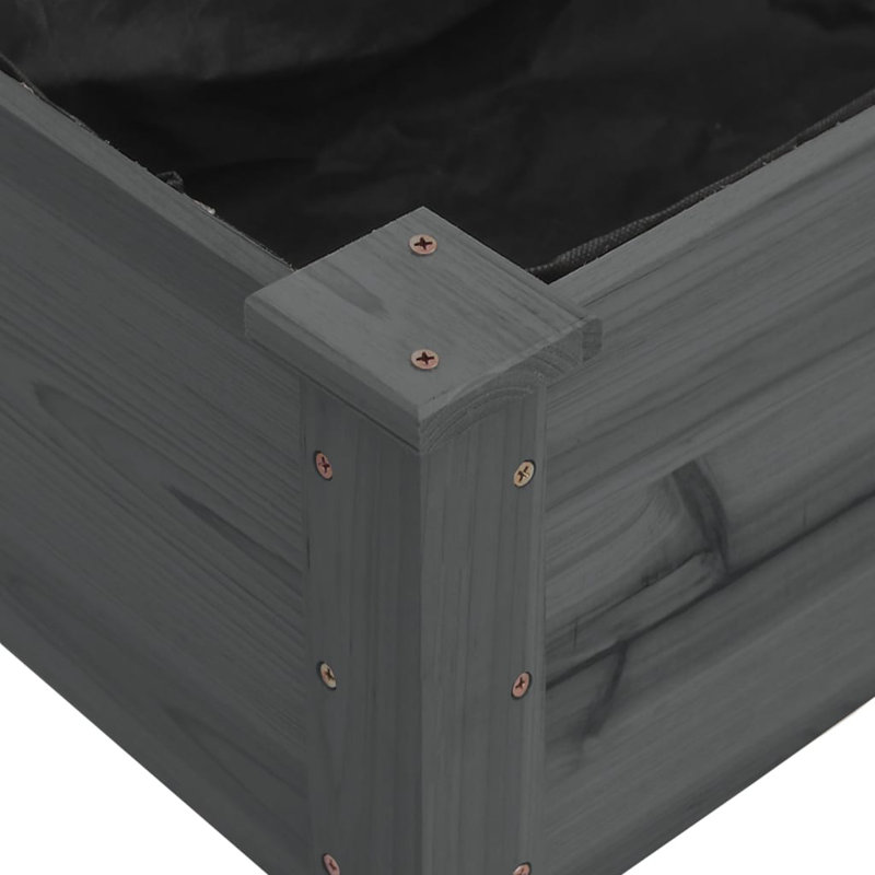 Matwau Wood Raised Garden Bed, 9.8" H x 47.2" W x 17.7" D, Gray