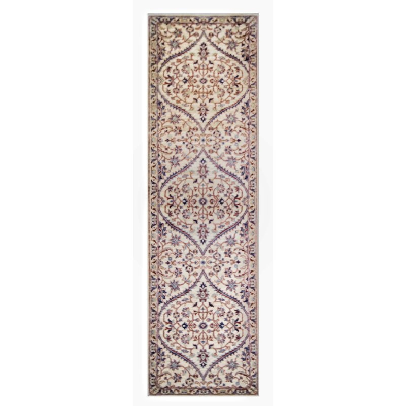 Hand Knotted Wool Area Rug in Beige