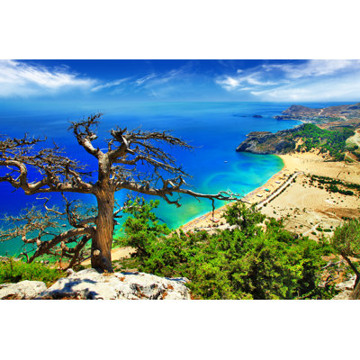 Beaches Of Rhodes - Wrapped Canvas Print