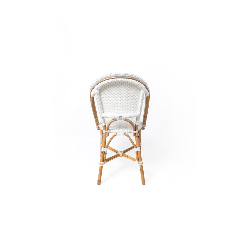 Chaise de salle à manger en rotin French, Blanc