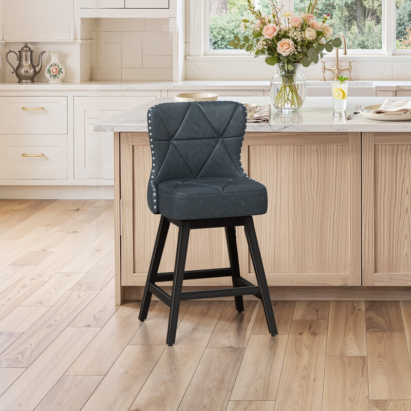 Tabouret de bar et de comptoir pivotant 26 po Zorla, Bleu gris