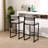Gray Set Of 2 Hand Weave Bar Stools With Back Counter Height Bar Chairs