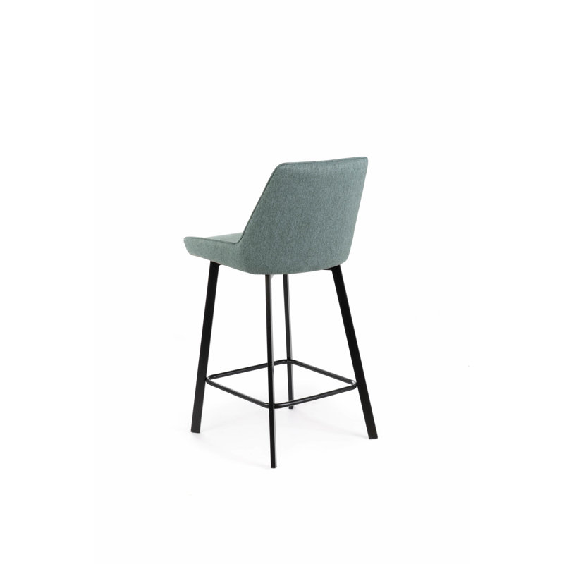 Lynnea Upholstered Counter Stool with Metal Frame, Teal