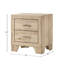 Table de chevet 2 tiroirs pour chambre à coucher de style naturel - Panneau de particules, poignée en métal, pieds fuselés de 100 mm de hauteur