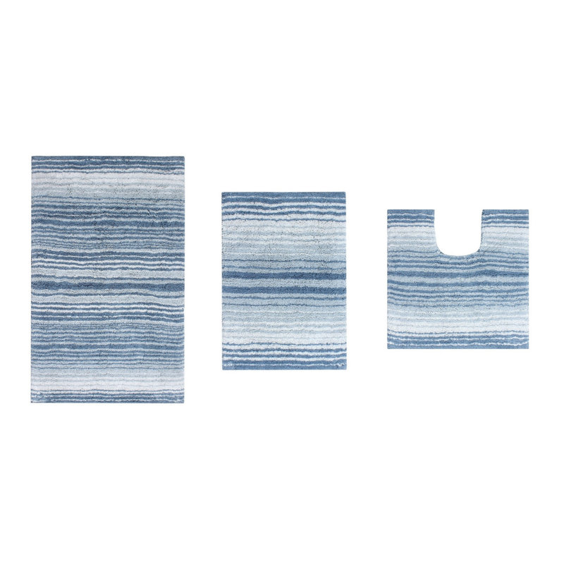 Sewell Bath Rug Set, Blue
