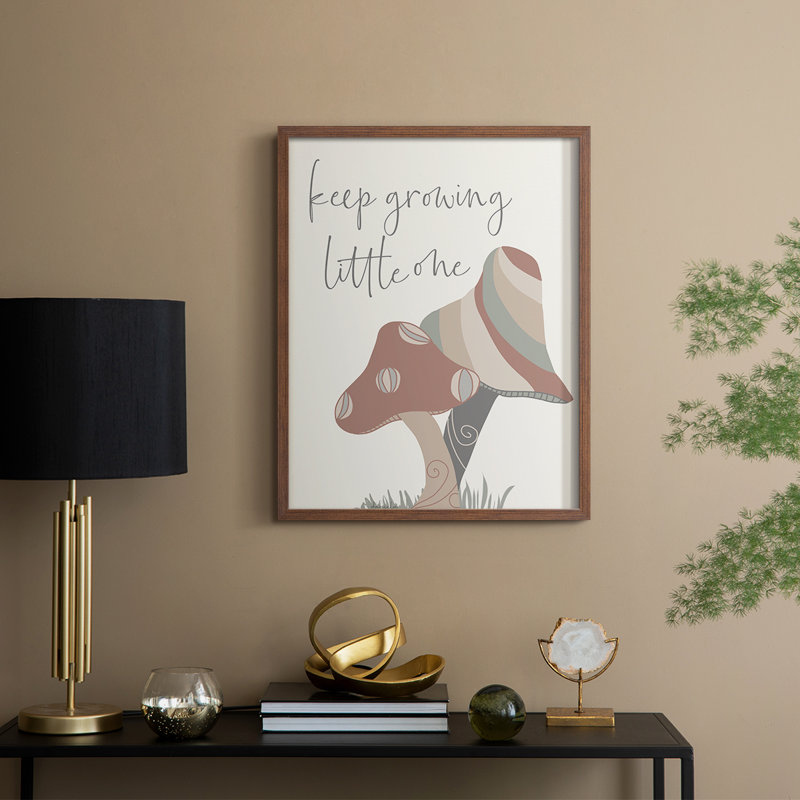 Keep Growing Framed Print - Solid Wood, 21" H x 17" W, Walnut