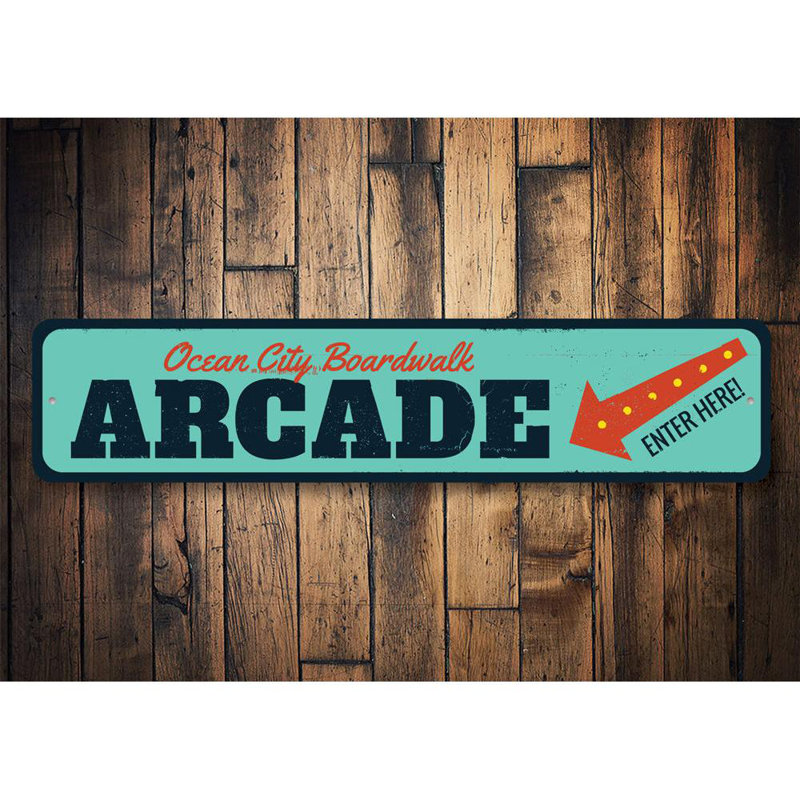 Panneau en aluminium Boardwalk Arcade, H 6 po x l 24 po x P 0,06 po