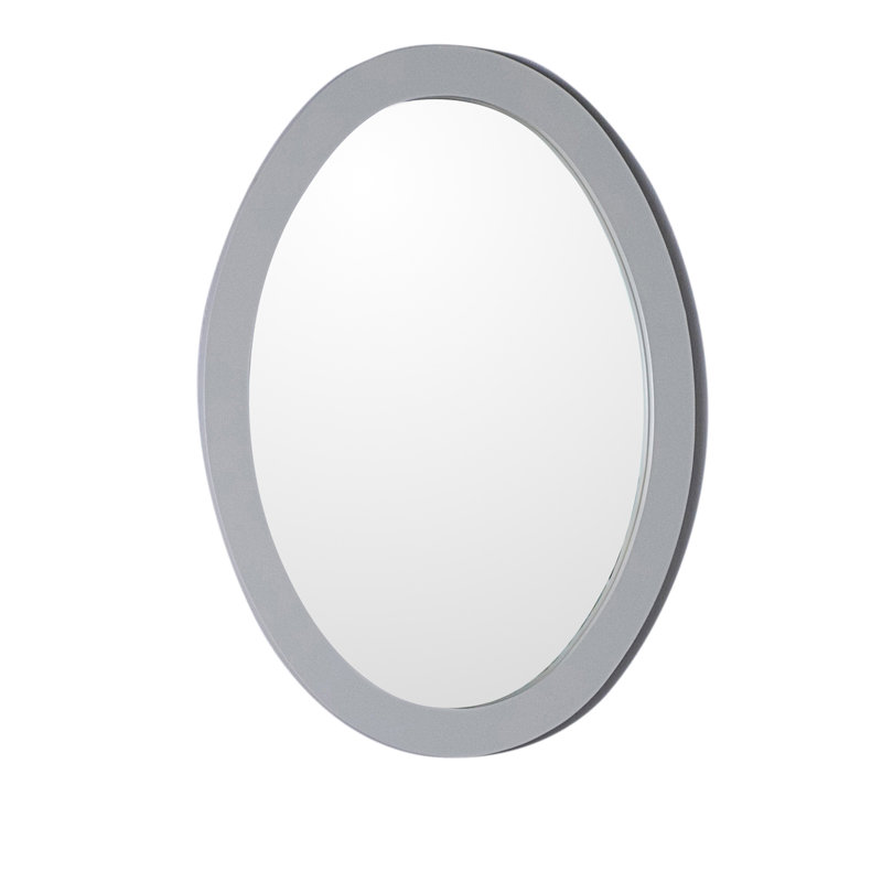 Leiden Oval Wall Mirror, Light Gray