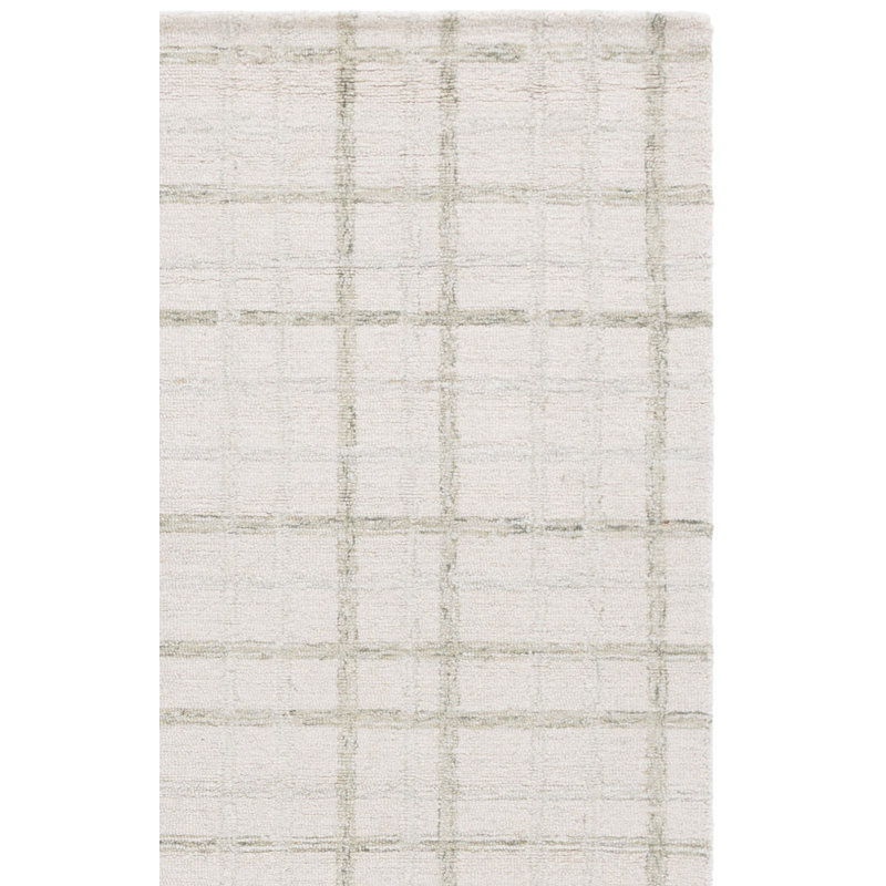 Ilyaas Hand-Tufted Wool and Cotton Plaid Rug, Rectangle 6' x 9'