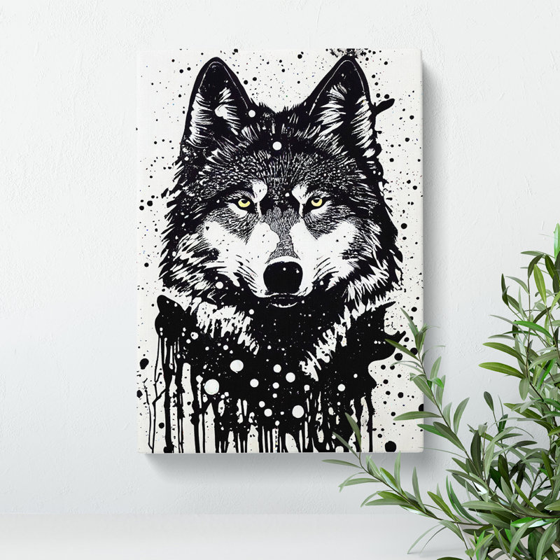 XC1022-2385X Graffiti Wolf No.4 - Wrapped Canvas Print, 60cm H x 40cm W x 3cm D
