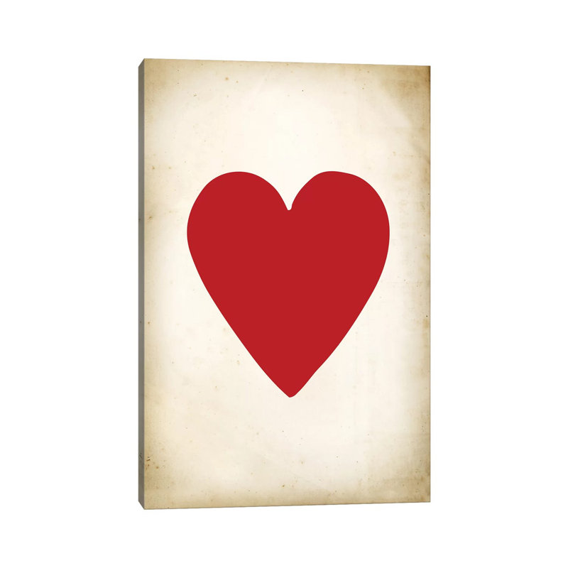 Card III: Heart by PatentPrintStore - Wrapped Canvas Painting, 66.04 cm H x 45.72 cm W x 1.91 cm D