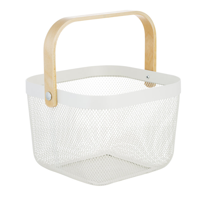 Sac en filet Latitude Run avec poignée en bambou, Blanc