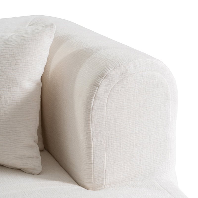 Canapé modulaire en L 107,5 po Boneless, Polyester beige