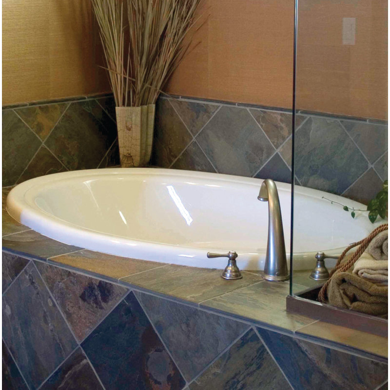 Builder Oval 66'' L Whirlpool Bathtub, White