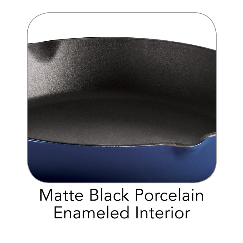 Tramontina Gourmet Enameled Cast Iron Skillet, Gradated Cobalt, 12" Diameter