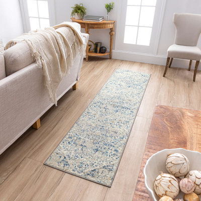 Castor Blue Ornamental Medallion Area Rug